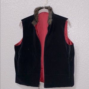 Susan Bristol women’s reversible fur velvet vest M